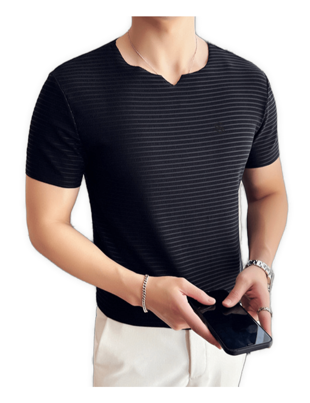 Xurki 3 - V - Neck T-Shirt for Men - Sarman Fashion - Wholesale Clothing Fashion Brand for Men from Canada