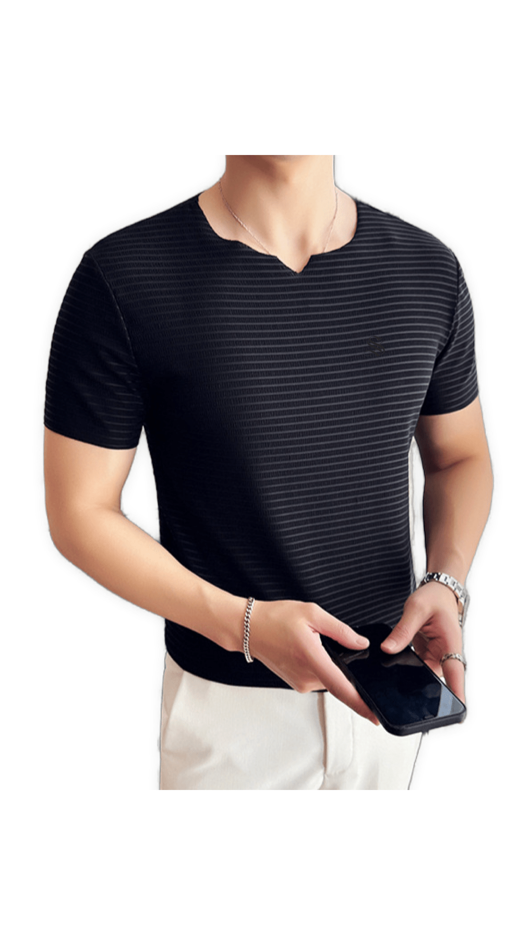 Xurki 3 - V - Neck T-Shirt for Men - Sarman Fashion - Wholesale Clothing Fashion Brand for Men from Canada