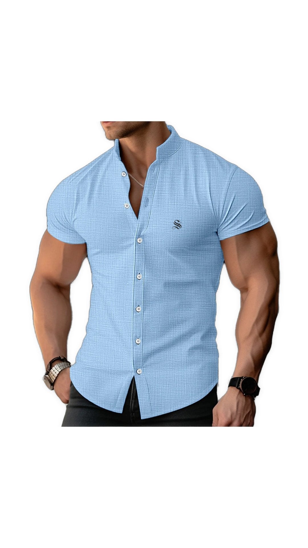 Xuzibo - Short Sleeves Shirt for Men - Sarman Fashion - Wholesale Clothing Fashion Brand for Men from Canada