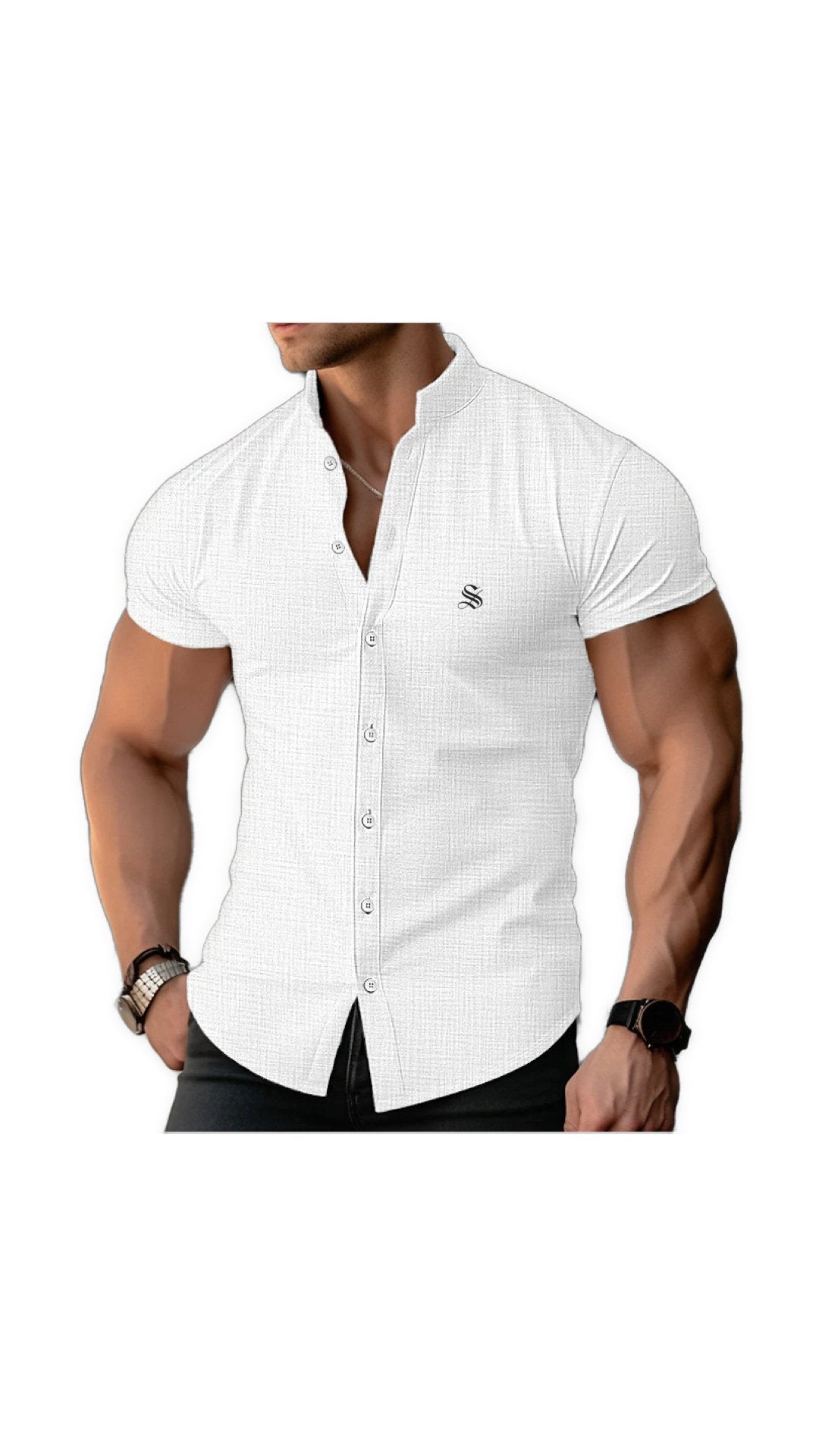 Xuzibo - Short Sleeves Shirt for Men - Sarman Fashion - Wholesale Clothing Fashion Brand for Men from Canada