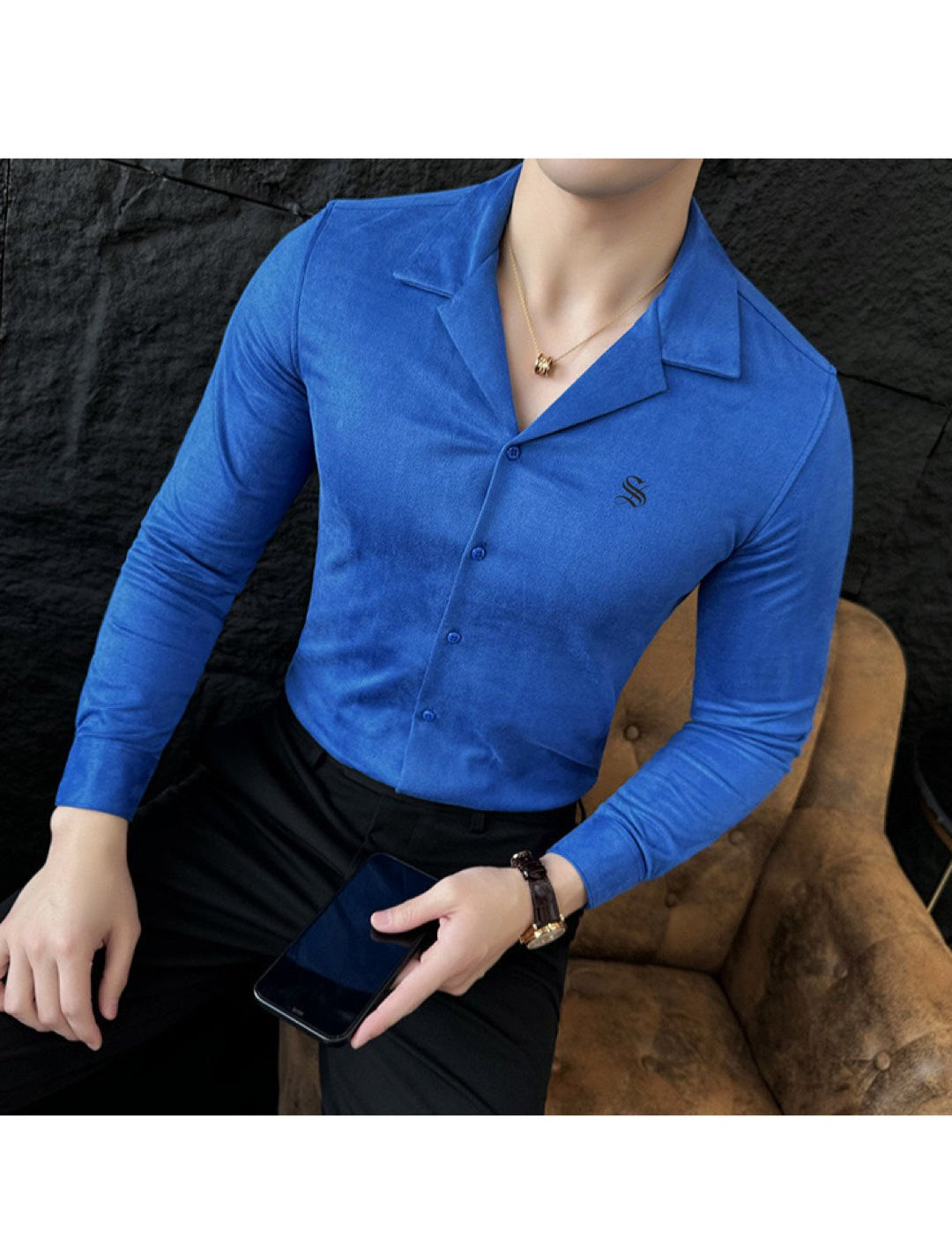 YYTYI - Long Sleeves Shirt for Men - Sarman Fashion - Wholesale Clothing Fashion Brand for Men from Canada