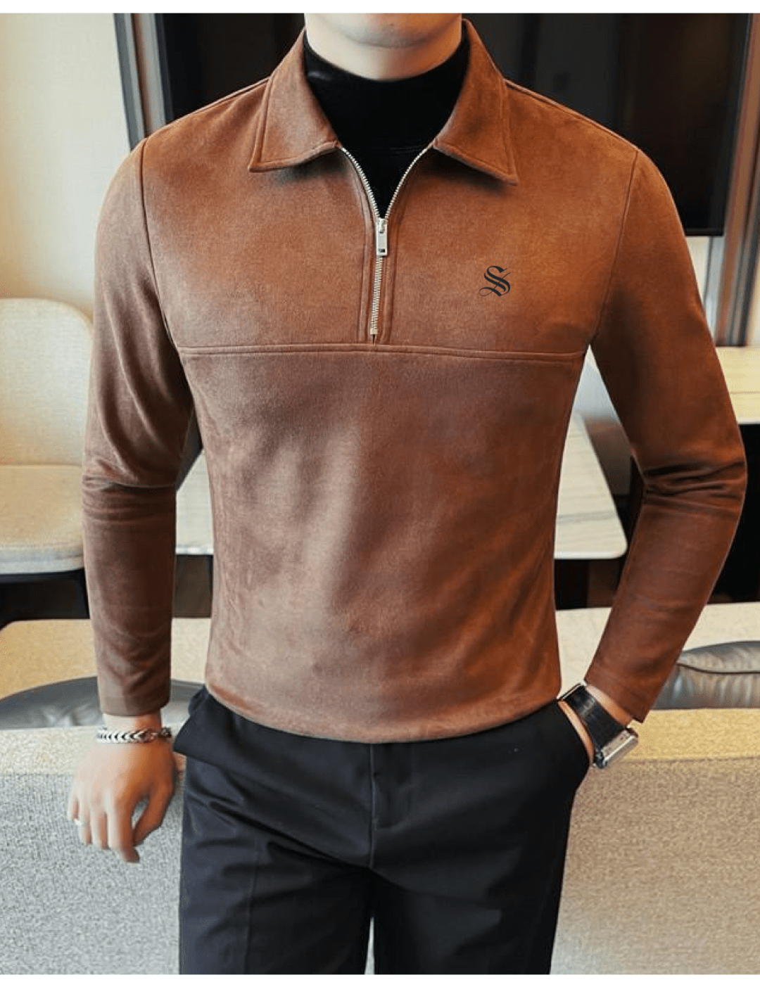 ZamJ - Long Sleeves Polo Shirt for Men - Sarman Fashion - Wholesale Clothing Fashion Brand for Men from Canada