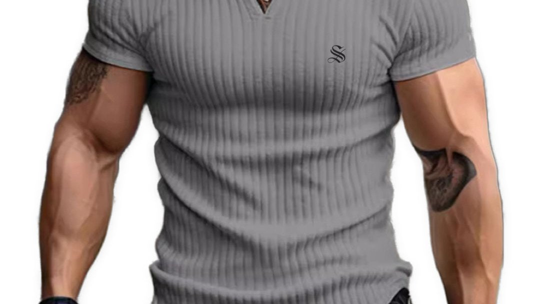 Zil - V - Neck T - Shirt for Men - Sarman Fashion - Wholesale Clothing Fashion Brand for Men from Canada