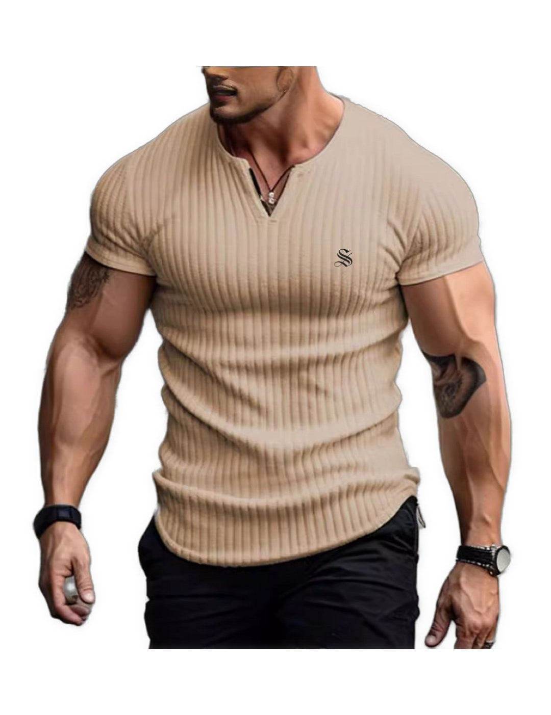 Zil - V - Neck T - Shirt for Men - Sarman Fashion - Wholesale Clothing Fashion Brand for Men from Canada