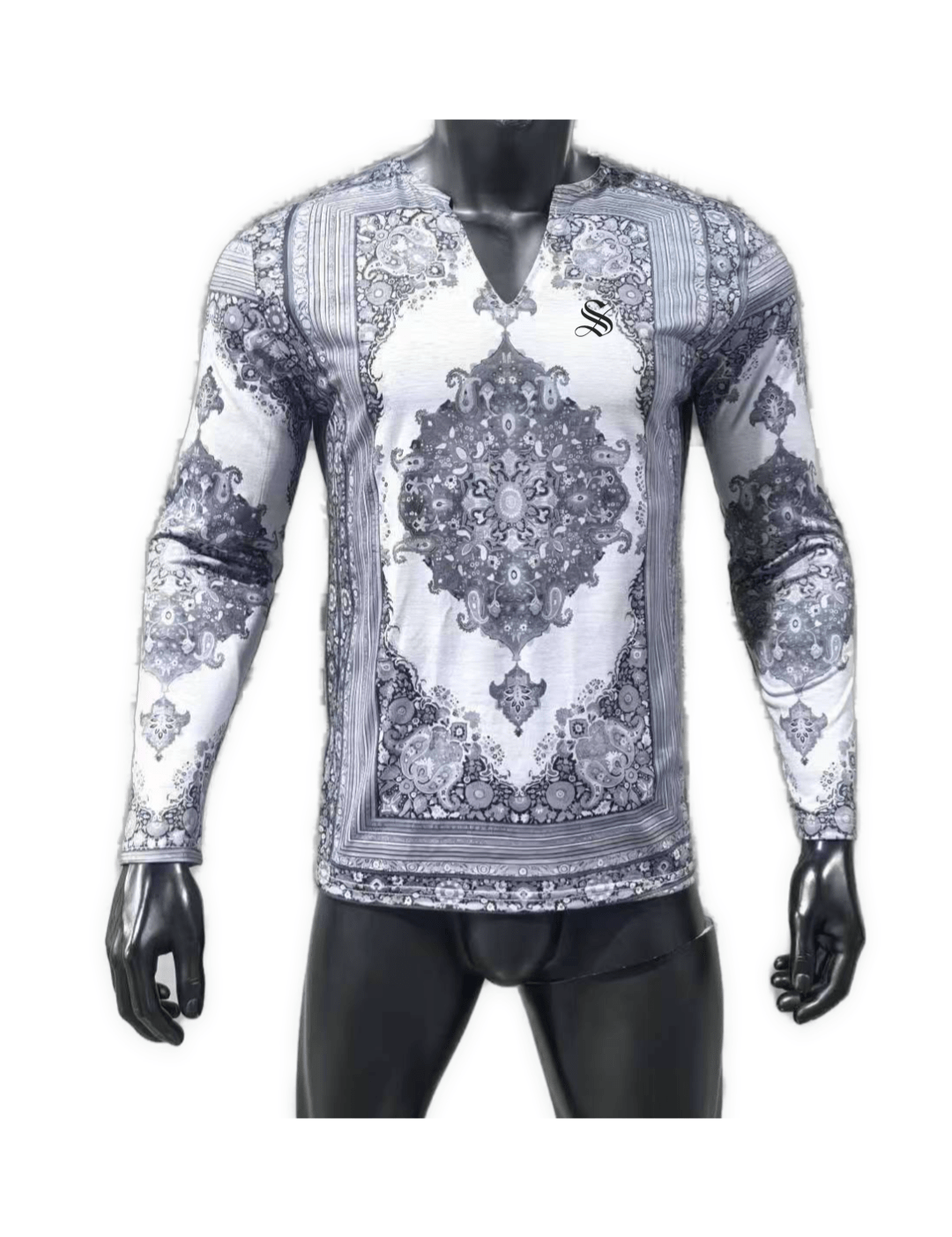 Zimja - Long V - Neck Shirt for Men - Sarman Fashion - Wholesale Clothing Fashion Brand for Men from Canada