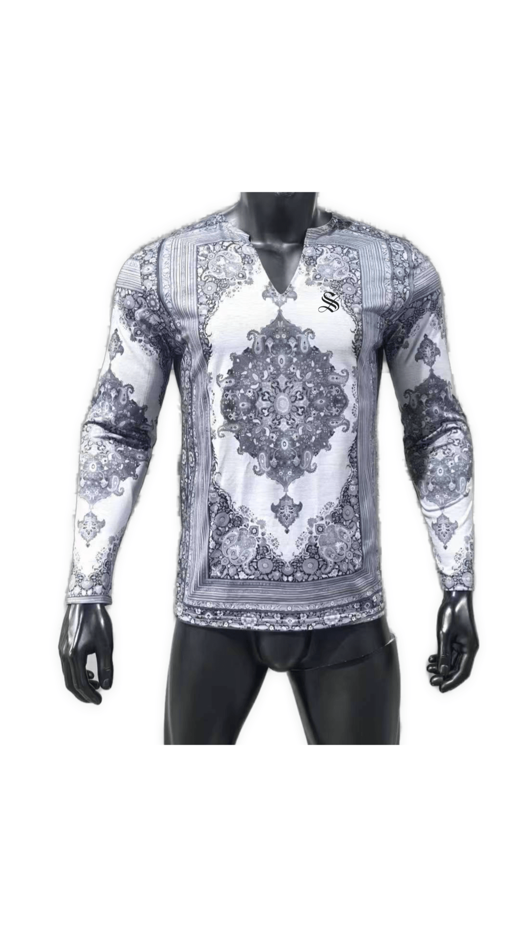 Zimja - Long V - Neck Shirt for Men - Sarman Fashion - Wholesale Clothing Fashion Brand for Men from Canada