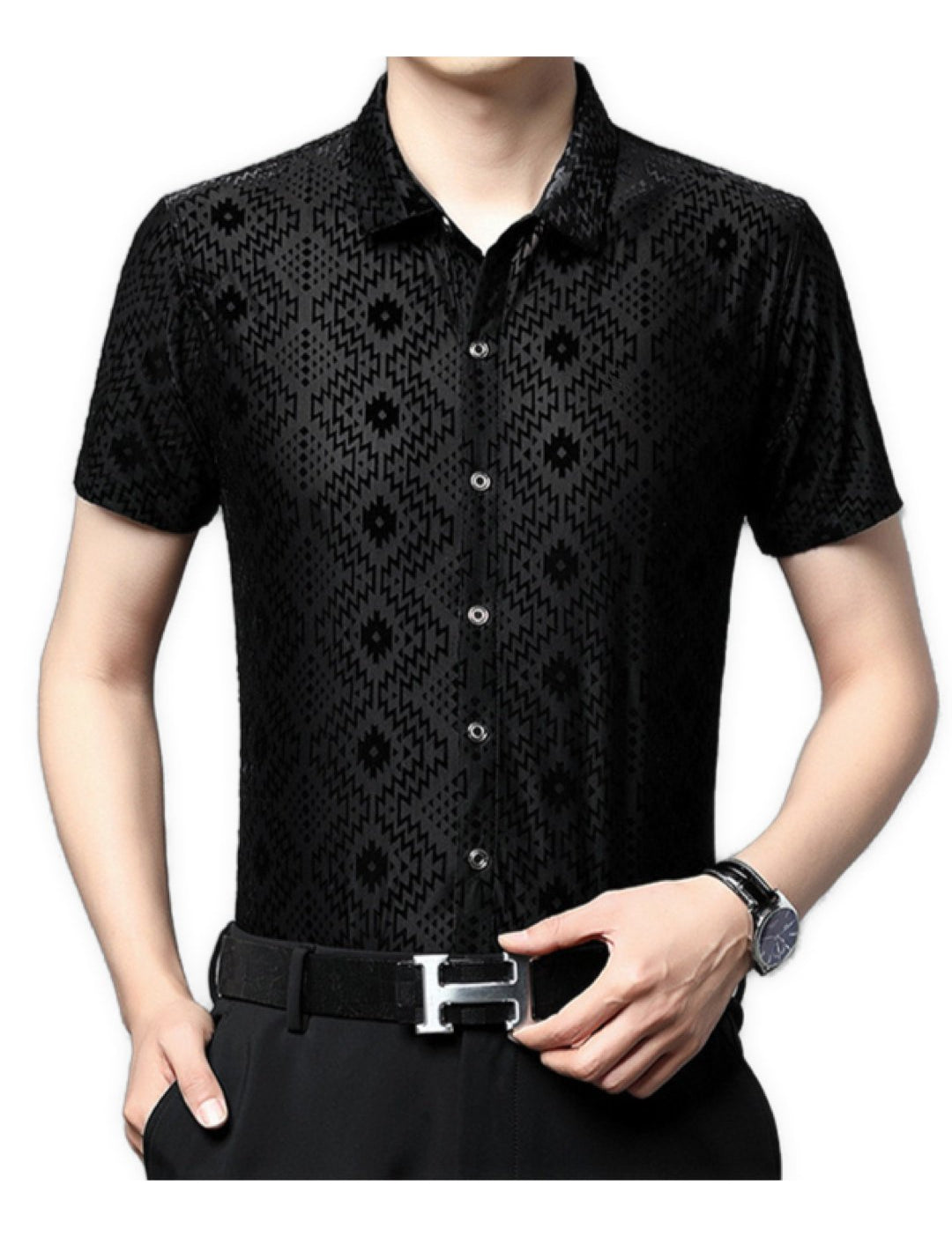 Zinah - Short Sleeves Shirt for Men - Sarman Fashion - Wholesale Clothing Fashion Brand for Men from Canada