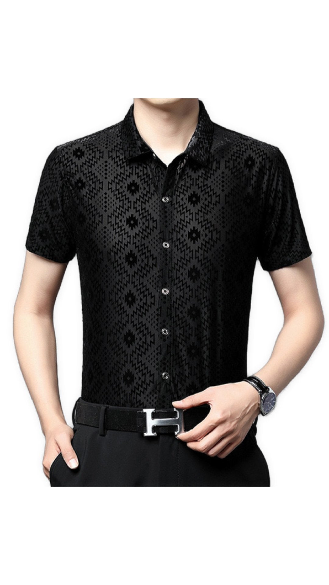 Zinah - Short Sleeves Shirt for Men - Sarman Fashion - Wholesale Clothing Fashion Brand for Men from Canada