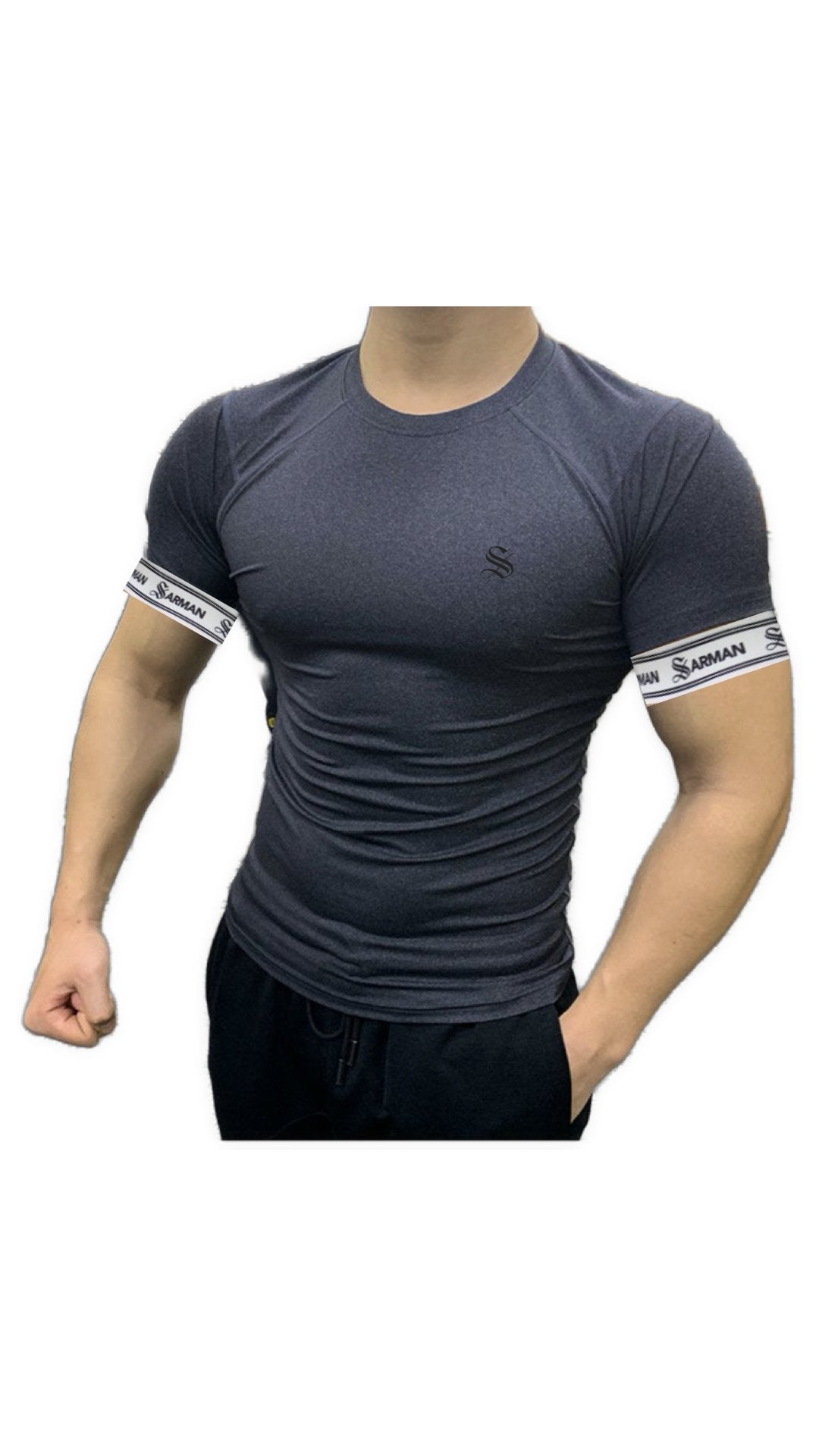 Zuws 13 - T-Shirt with Straps for Men - Sarman Fashion - Wholesale Clothing Fashion Brand for Men from Canada