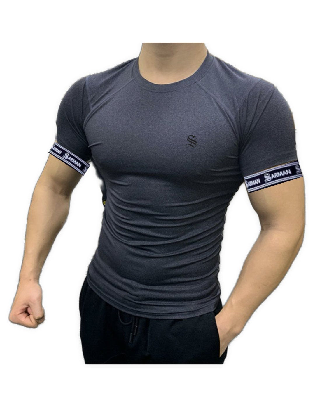 Zuws 13 - T-Shirt with Straps for Men - Sarman Fashion - Wholesale Clothing Fashion Brand for Men from Canada