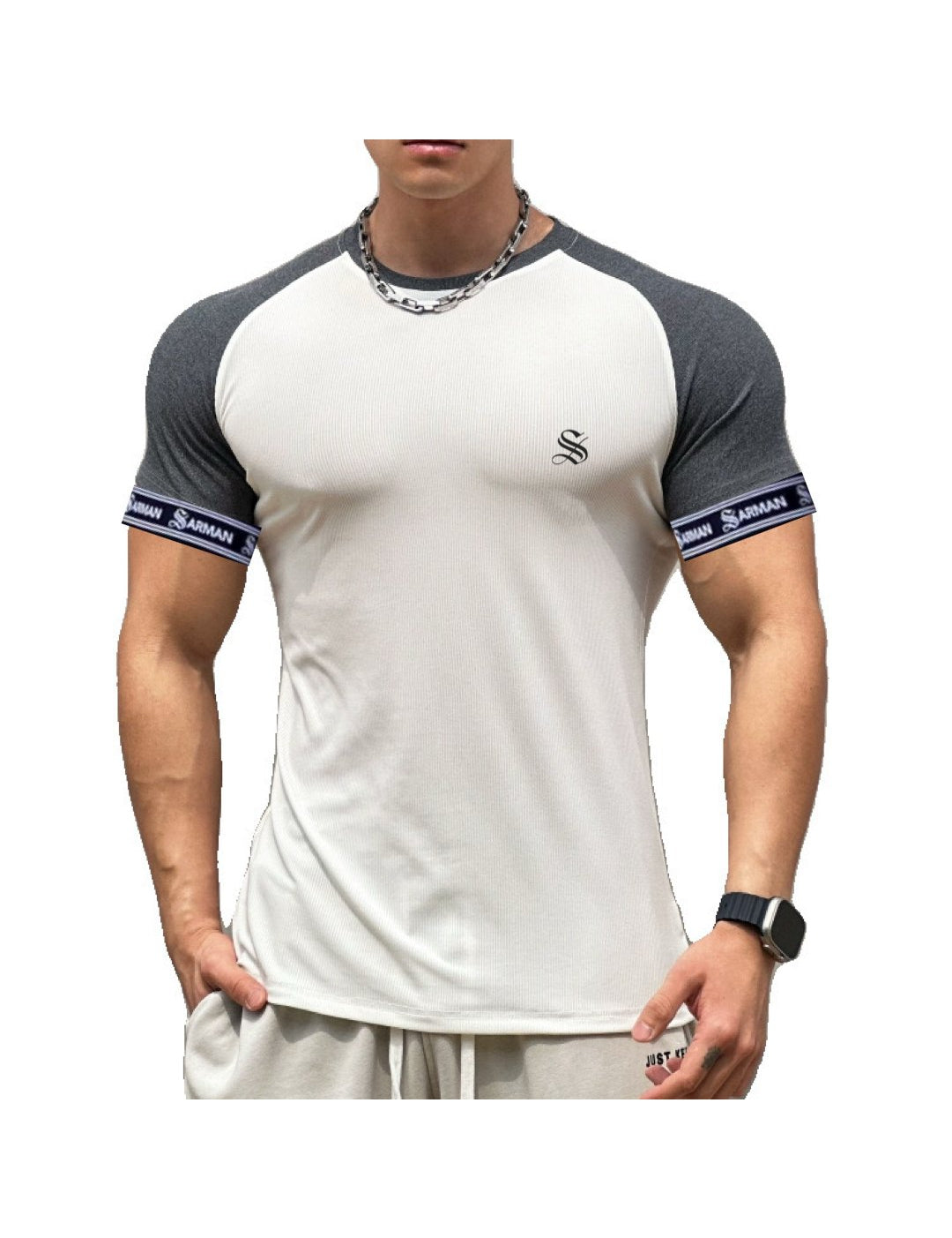 Zuws 5 - T-Shirt with Straps for Men - Sarman Fashion - Wholesale Clothing Fashion Brand for Men from Canada