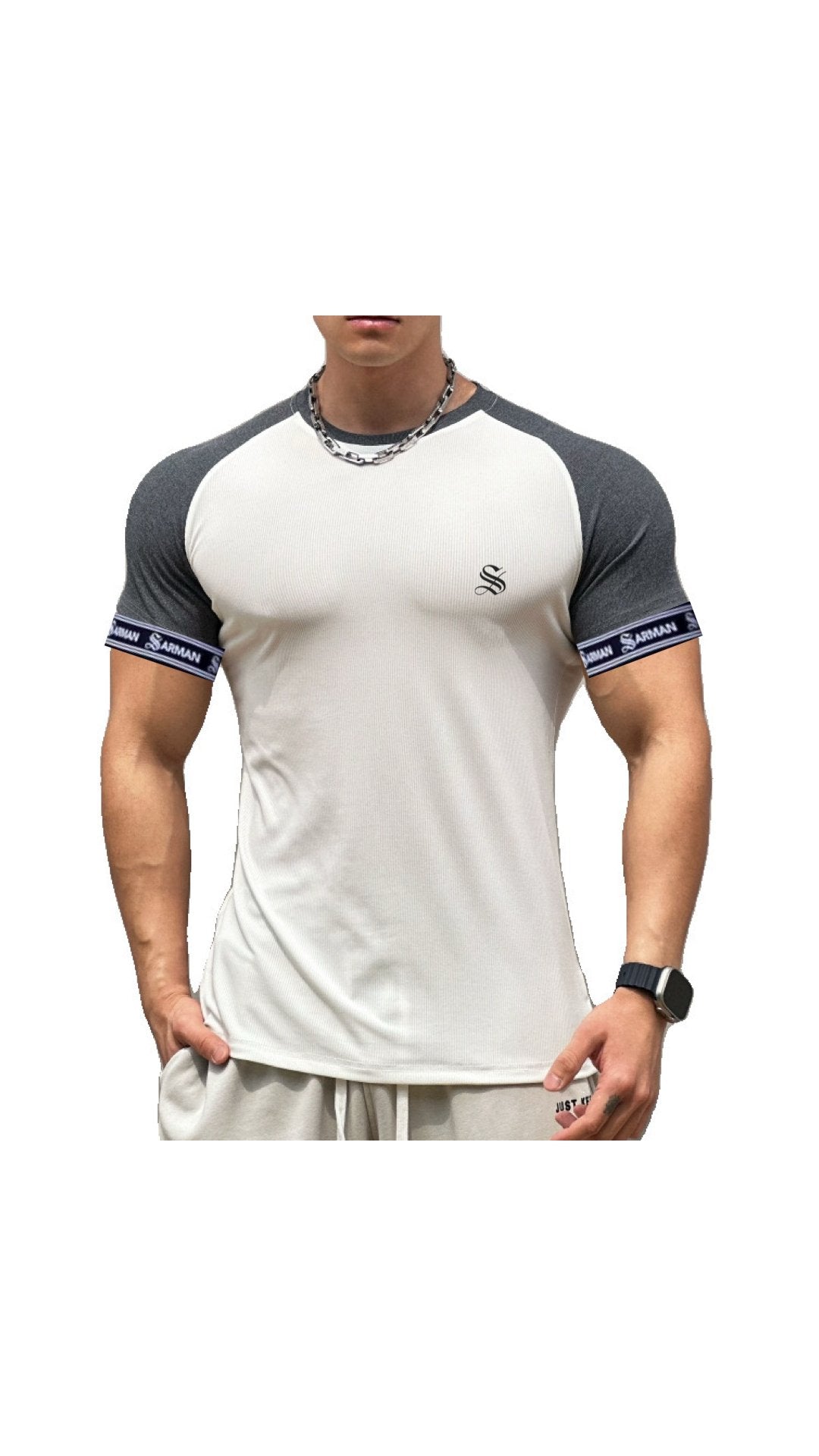 Zuws 5 - T-Shirt with Straps for Men - Sarman Fashion - Wholesale Clothing Fashion Brand for Men from Canada