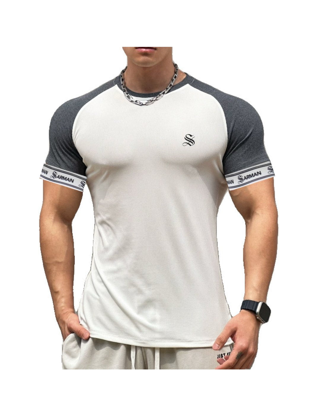 Zuws 5 - T-Shirt with Straps for Men - Sarman Fashion - Wholesale Clothing Fashion Brand for Men from Canada