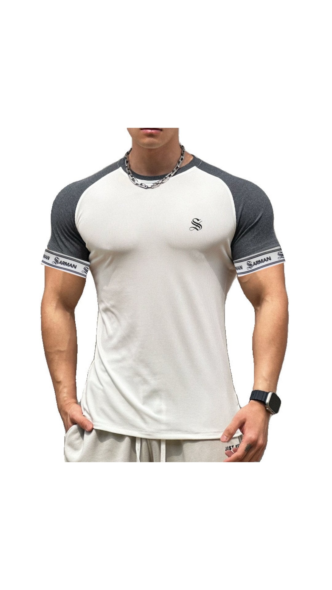 Zuws 5 - T-Shirt with Straps for Men - Sarman Fashion - Wholesale Clothing Fashion Brand for Men from Canada