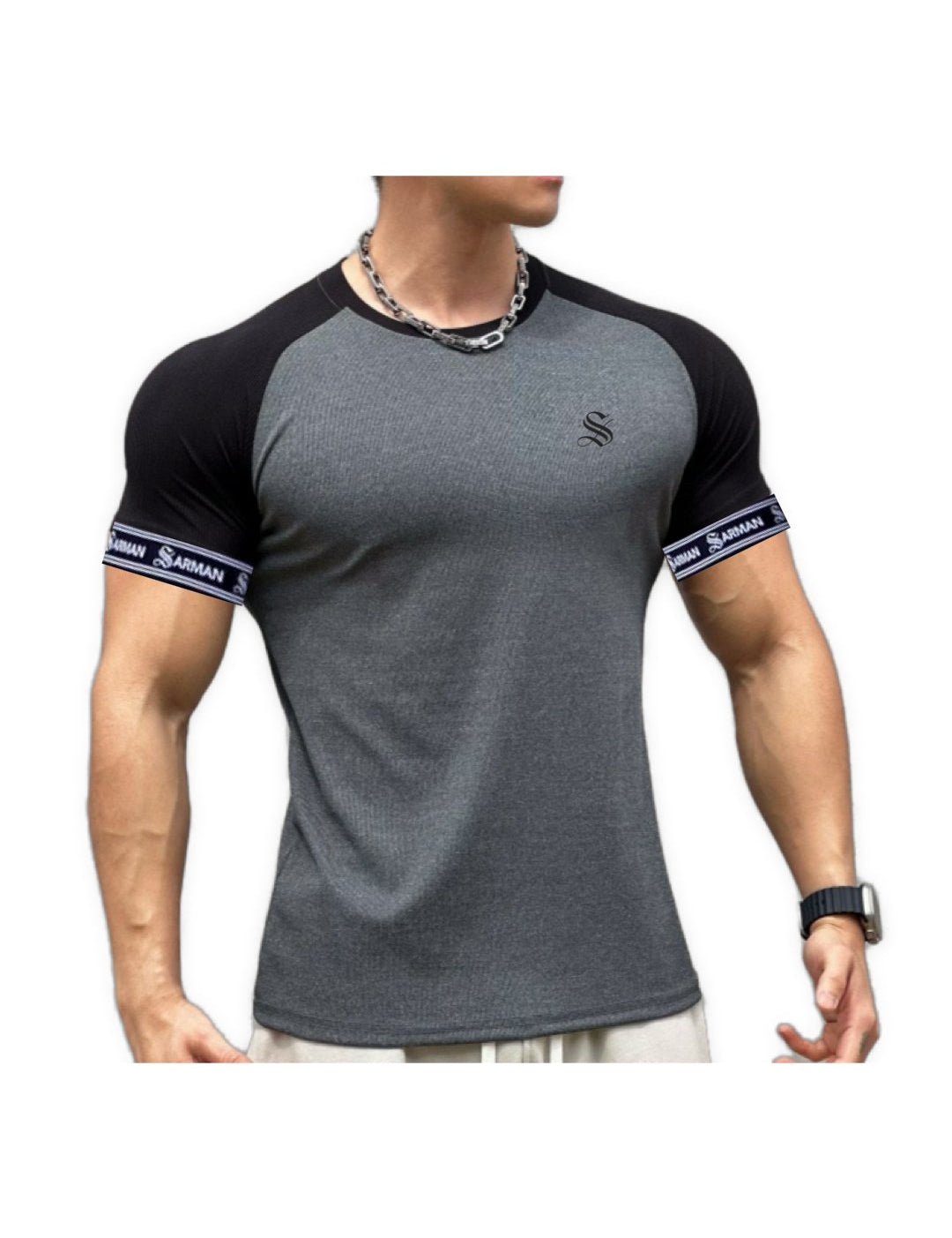 Zuws 7 - T-Shirt with Straps for Men - Sarman Fashion - Wholesale Clothing Fashion Brand for Men from Canada