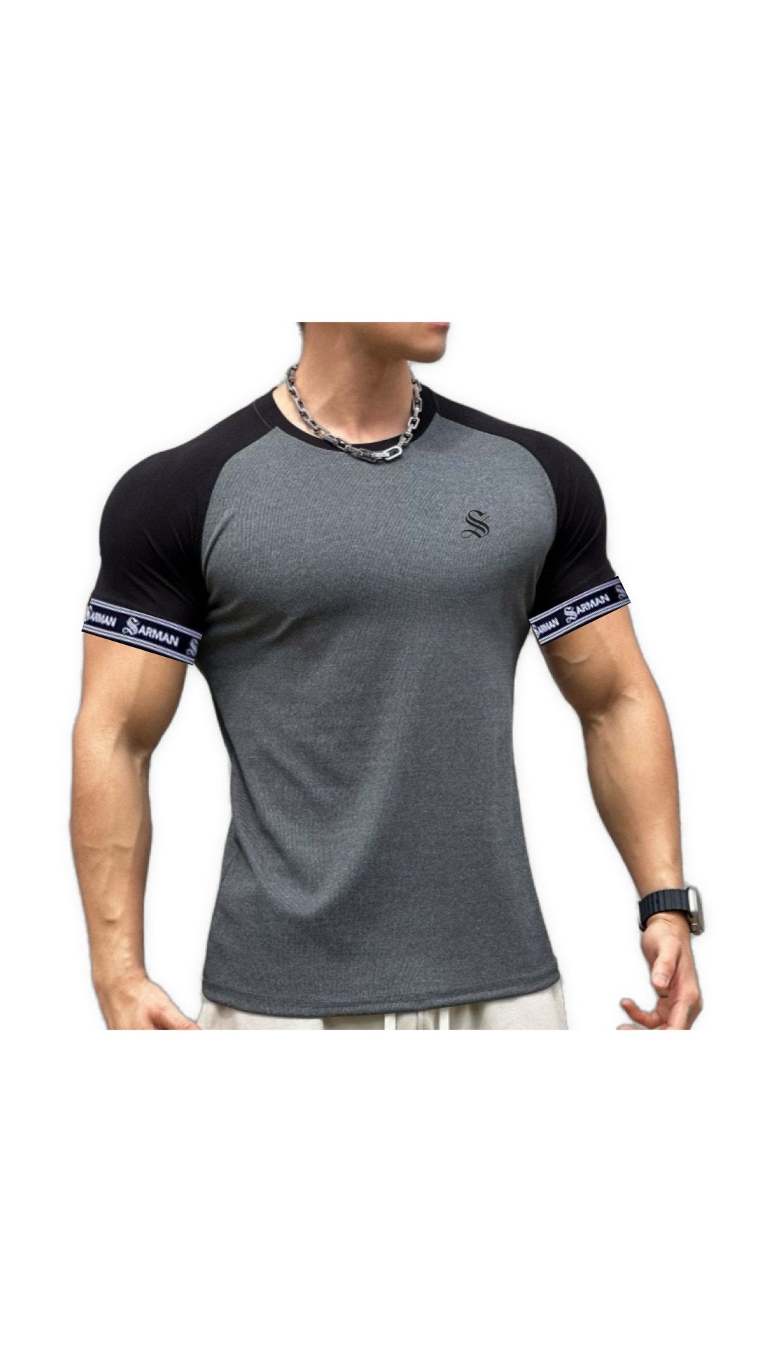 Zuws 7 - T-Shirt with Straps for Men - Sarman Fashion - Wholesale Clothing Fashion Brand for Men from Canada