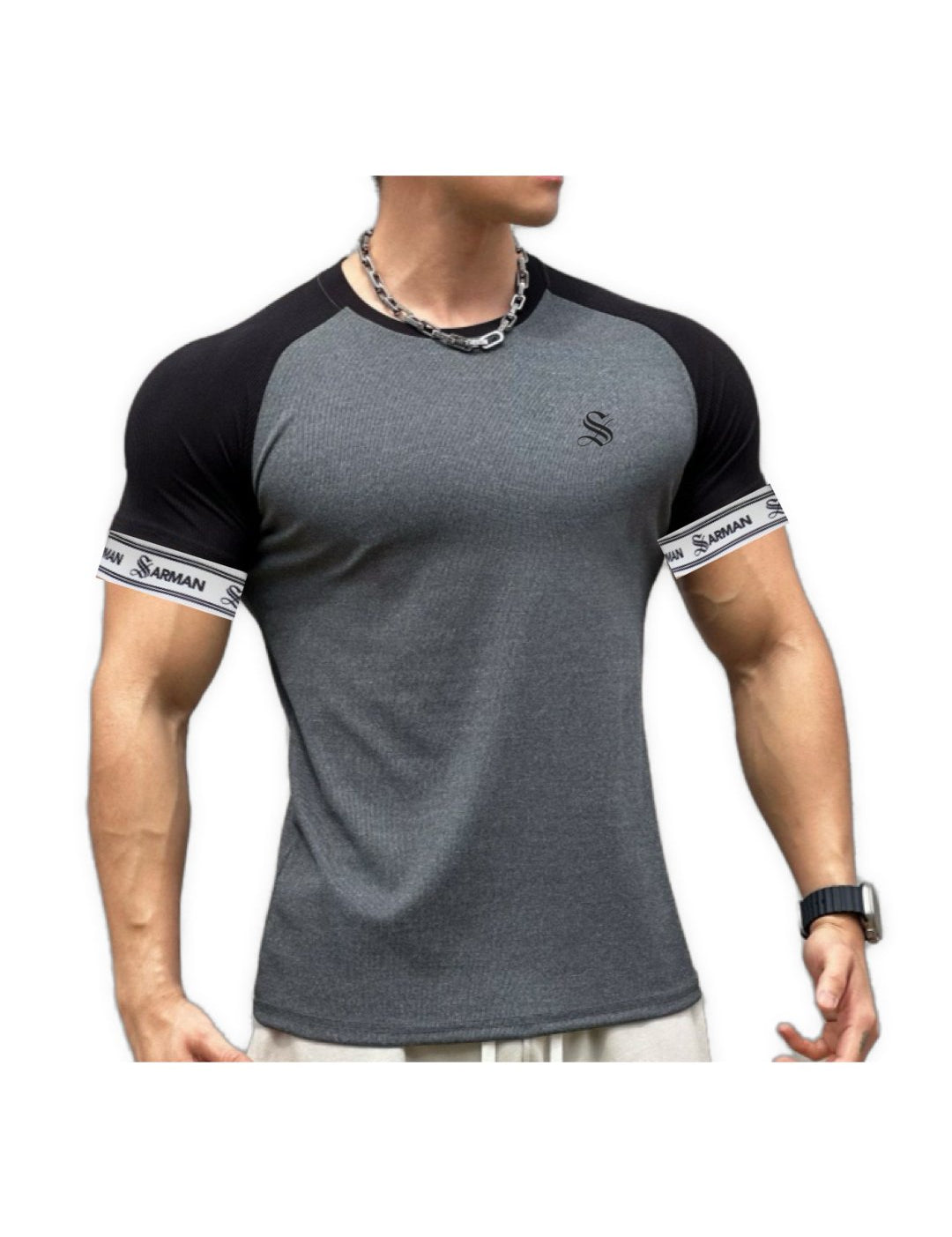 Zuws 7 - T-Shirt with Straps for Men - Sarman Fashion - Wholesale Clothing Fashion Brand for Men from Canada