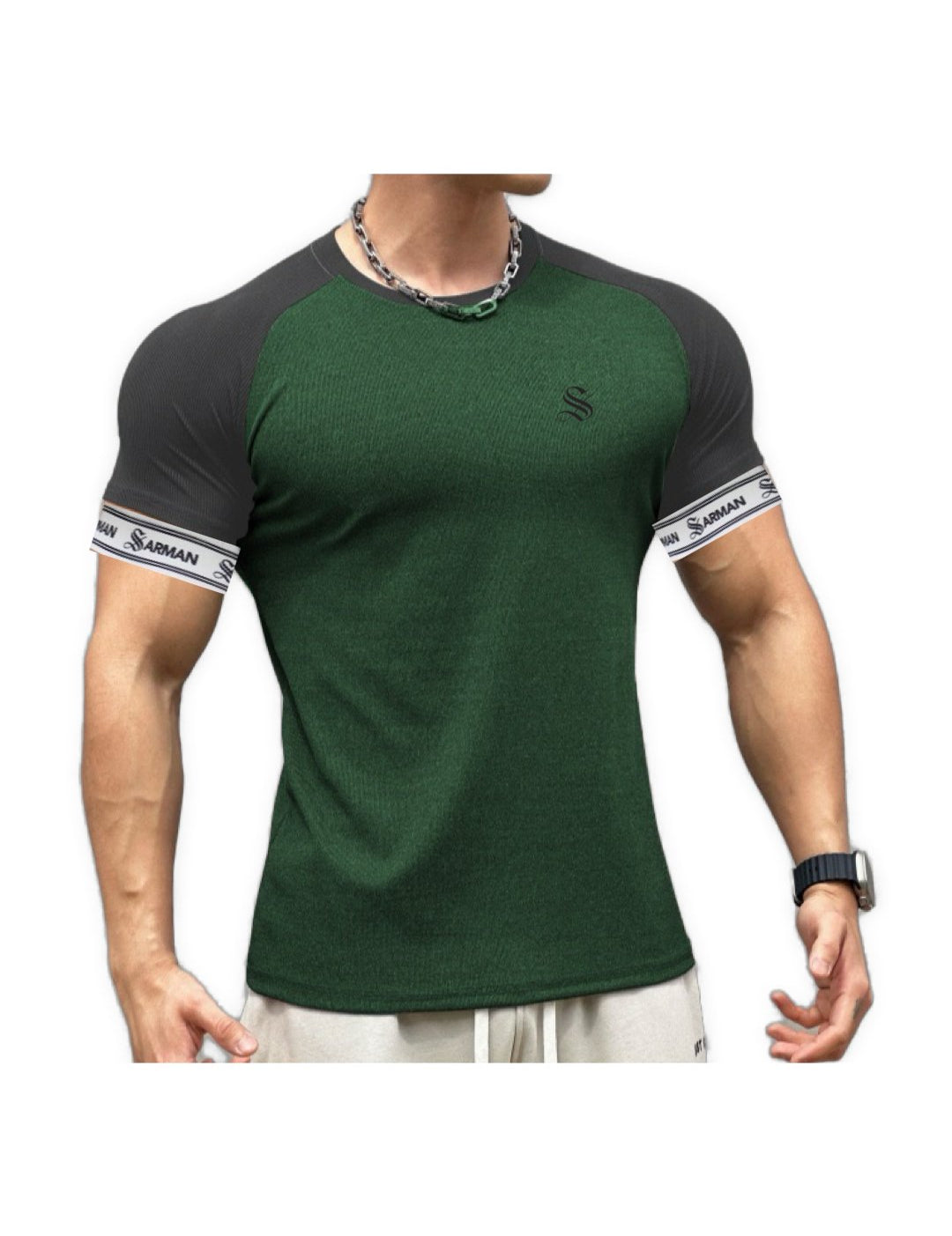 Zuws 9 - T-Shirt with Straps for Men - Sarman Fashion - Wholesale Clothing Fashion Brand for Men from Canada