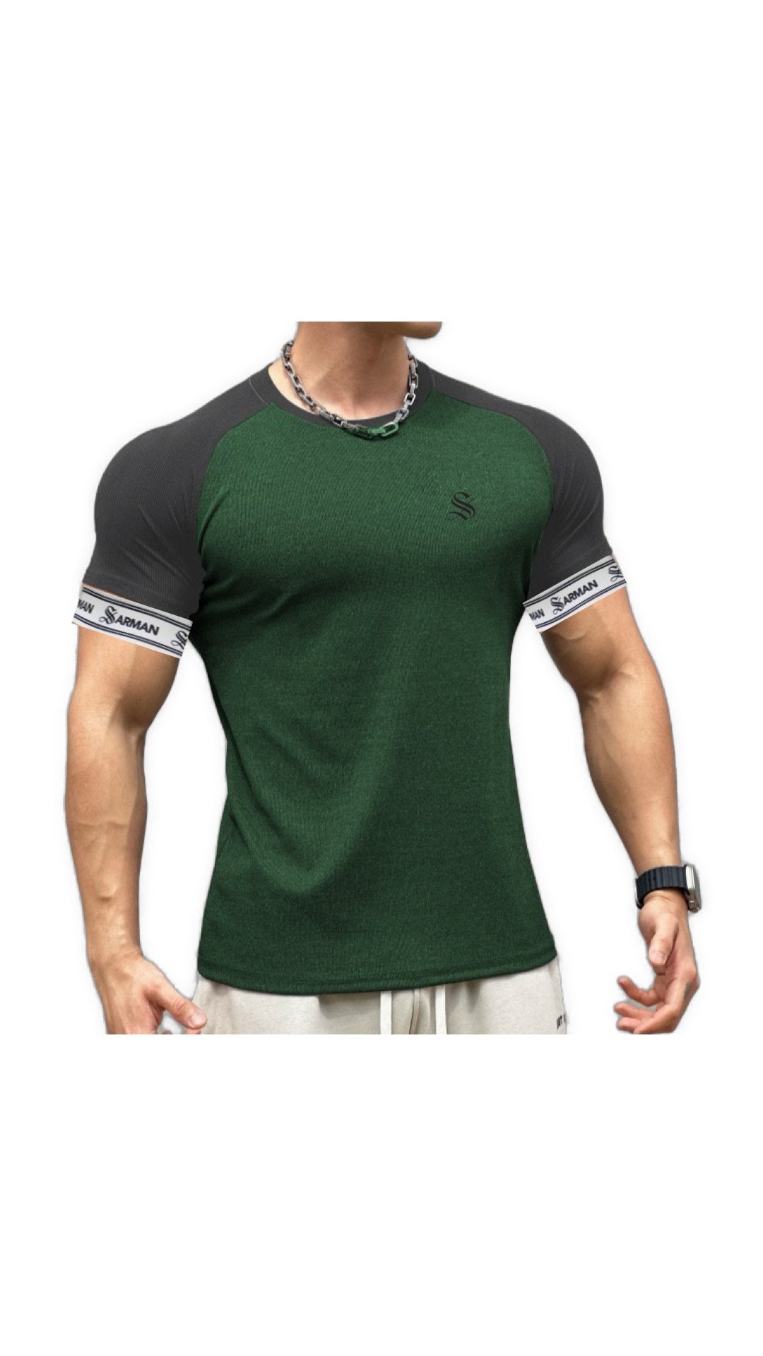 Zuws 9 - T-Shirt with Straps for Men - Sarman Fashion - Wholesale Clothing Fashion Brand for Men from Canada