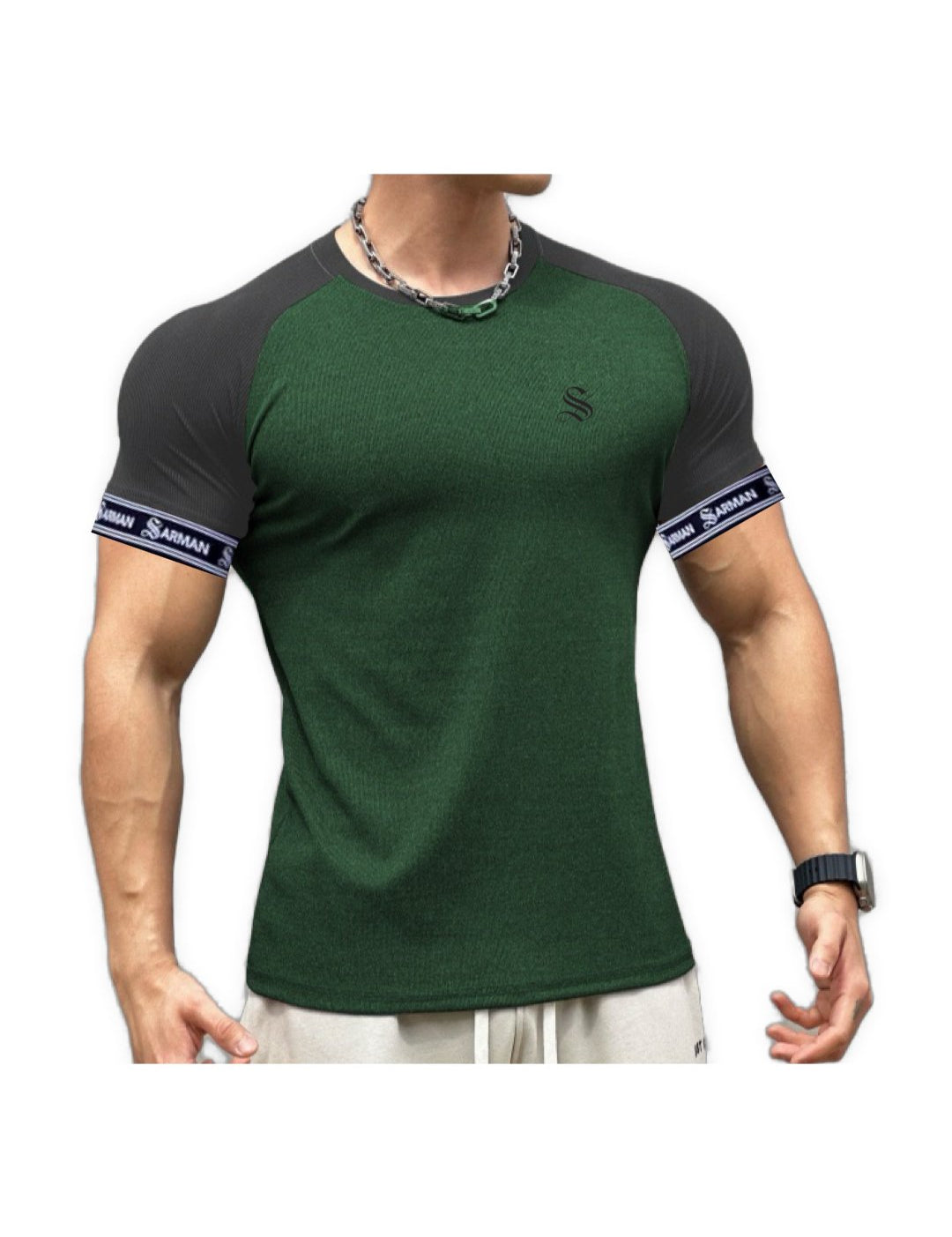 Zuws 9 - T-Shirt with Straps for Men - Sarman Fashion - Wholesale Clothing Fashion Brand for Men from Canada