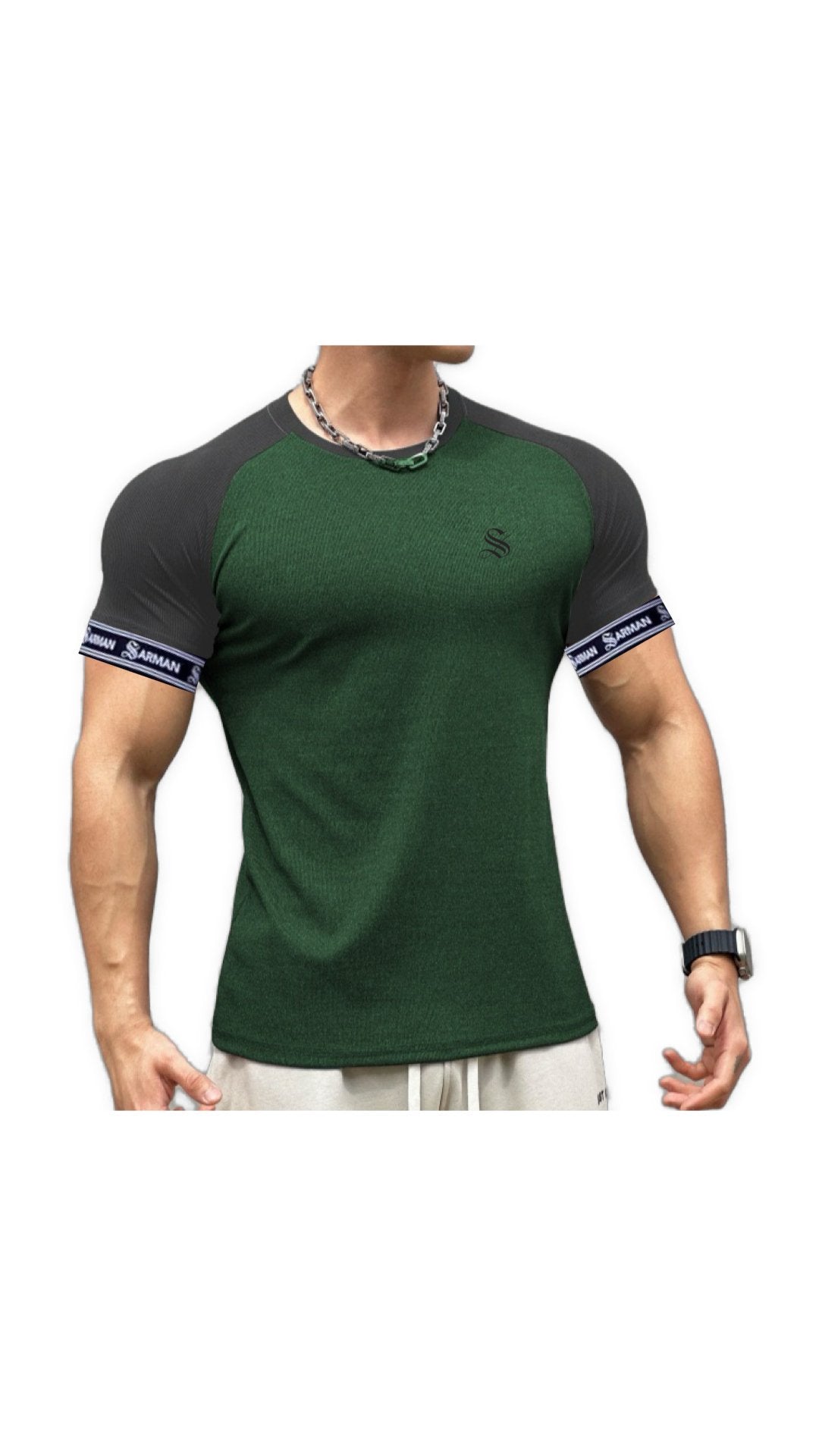 Zuws 9 - T-Shirt with Straps for Men - Sarman Fashion - Wholesale Clothing Fashion Brand for Men from Canada