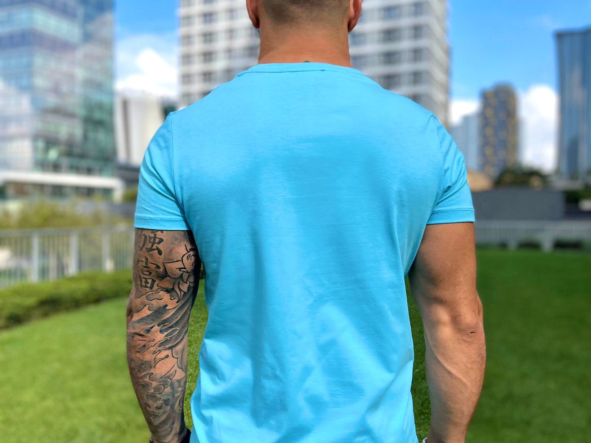 BlueShiny - Sky Blue T- Shirt for Men – Sarman Fashion - Wholesale