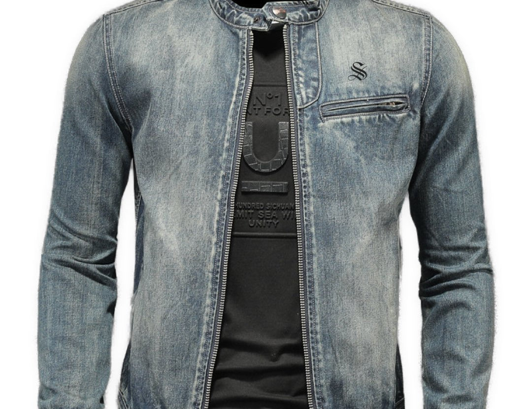 - Long Sleeve Jeans Jacket for Men - Sarman Fashion - Wholesale Clothing Fashion Brand for Men from Canada