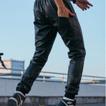 Nutakino - Pu Leather Joggers for Men - Sarman Fashion - Wholesale Clothing Fashion Brand for Men from Canada